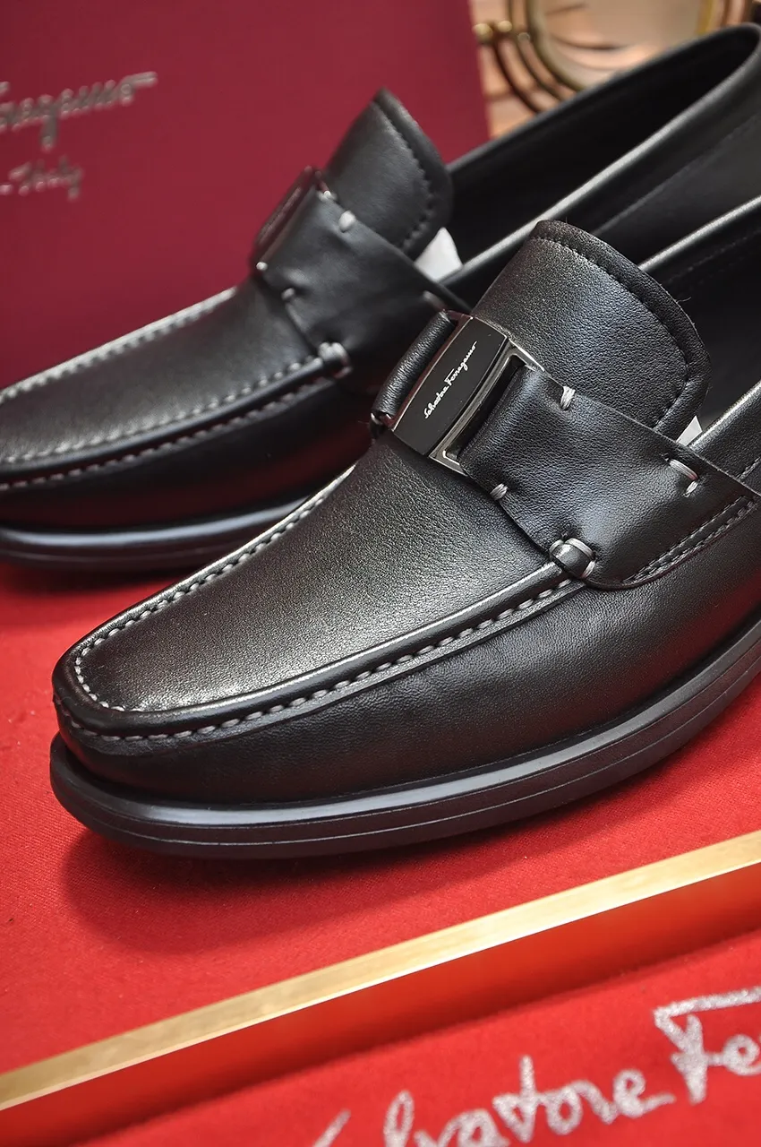 Men's shoes 💰500💶[Ferragamo/Ferragamo] The latest model in the counter. Original imported open-sided high-quality cowhide hand-woven + imported 🐂 cowhide + original luxury metal buckle + original combination outsole. Comparison without pressure 38--44🎉